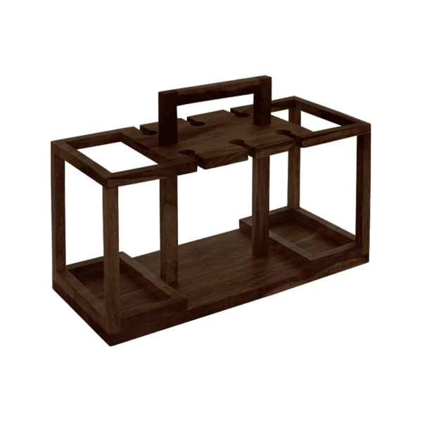 Solid Wood Basket Bar Trolley for Bed & Garden - Image 3