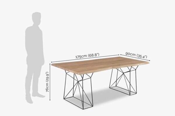 Solid Wood INDIANA Bare Dining Table - Image 2