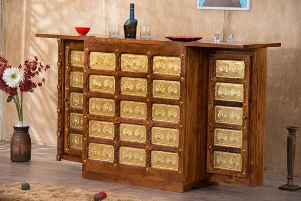 Solid Wood Brass MAJESTIC Bar - Image 4