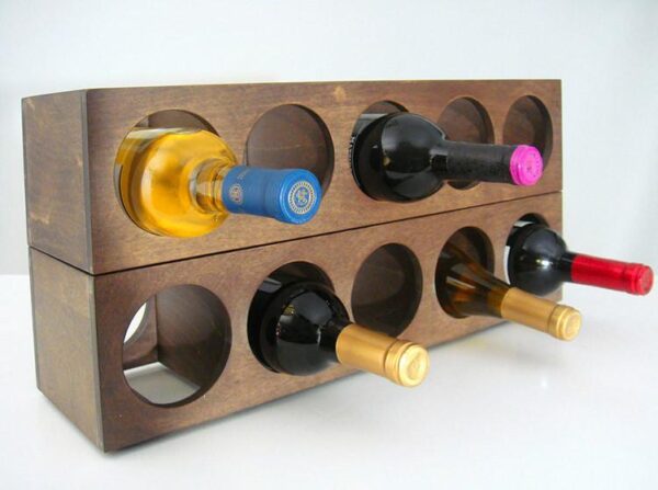 Solid Sheesham Wood Charlie Wine Rack - Image 4