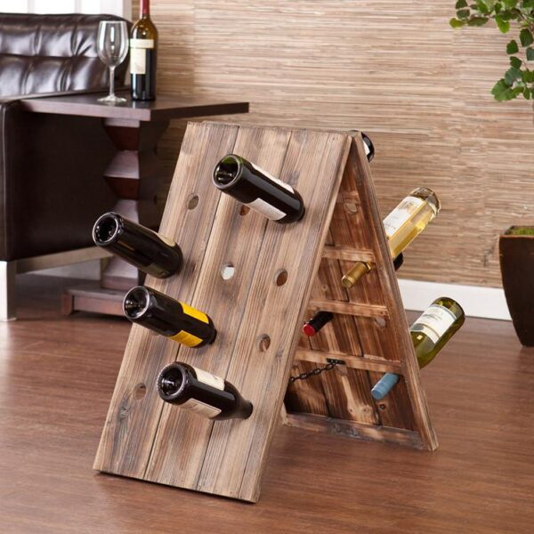 Solid Sheesham Wood Capital Wine Rack