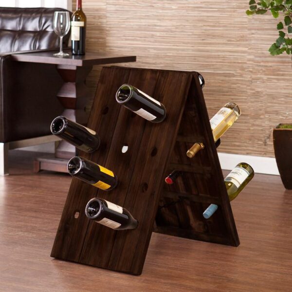 Solid Sheesham Wood Capital Wine Rack - Image 5