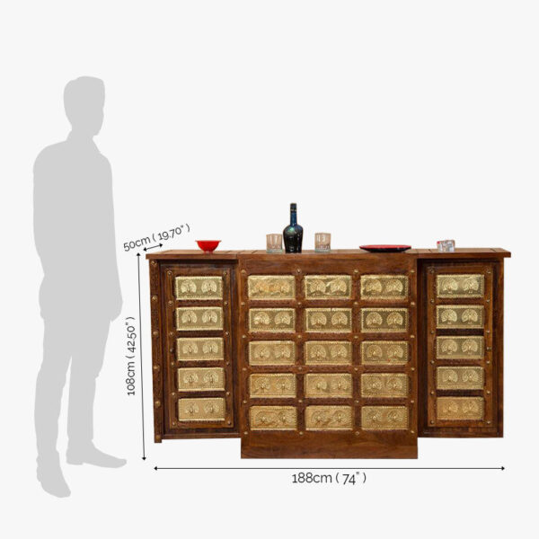 Solid Wood Brass MAJESTIC Bar - Image 5