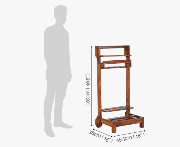 Solid Wood Maverick Bar Trolley - Image 7