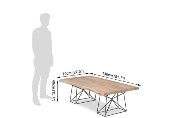 Solid Wood INDIANA Bare Coffee Table - Image 3